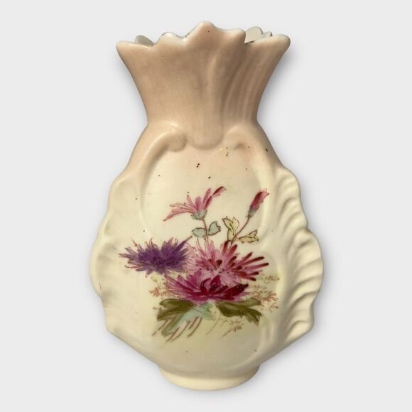 Robert Hanke Vase Floral Design RH Austria Porcelain Unique Antique - Picture 3 of 7